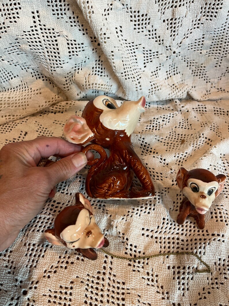 Vintage Kreiss and Company Kissing Monkeys Figurines Etsy