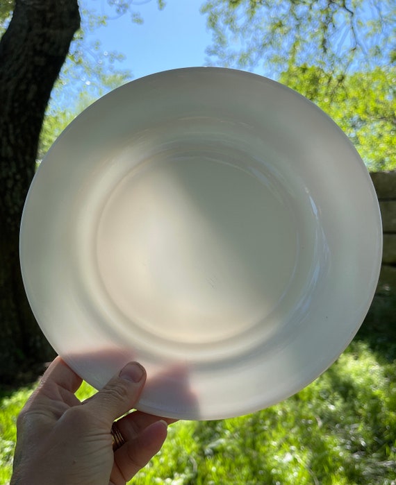 Milk Glass Luncheon Plates Etsy