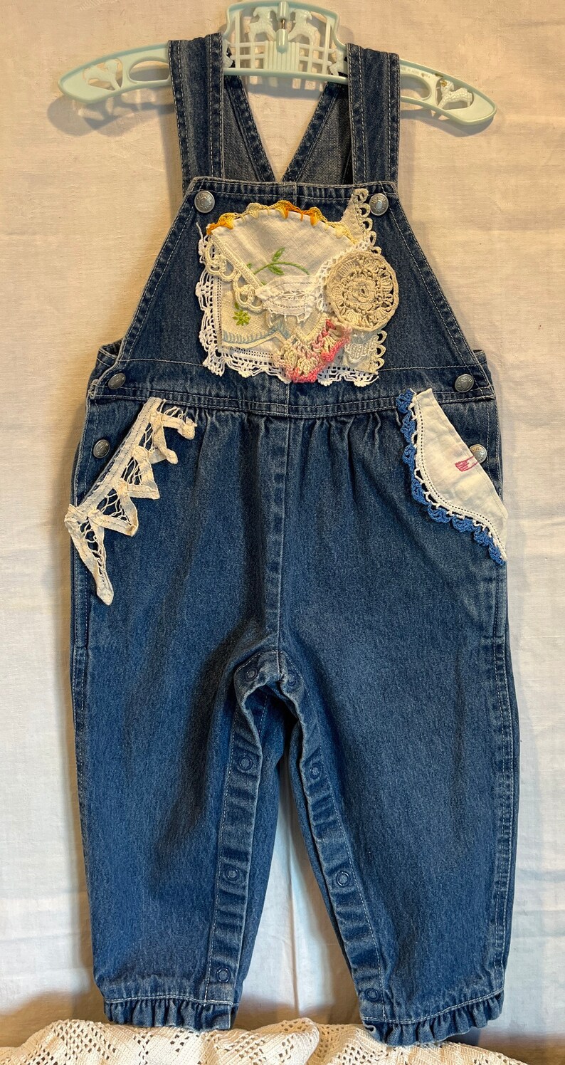 Toddler Overalls Altered With Vintage Linens Etsy