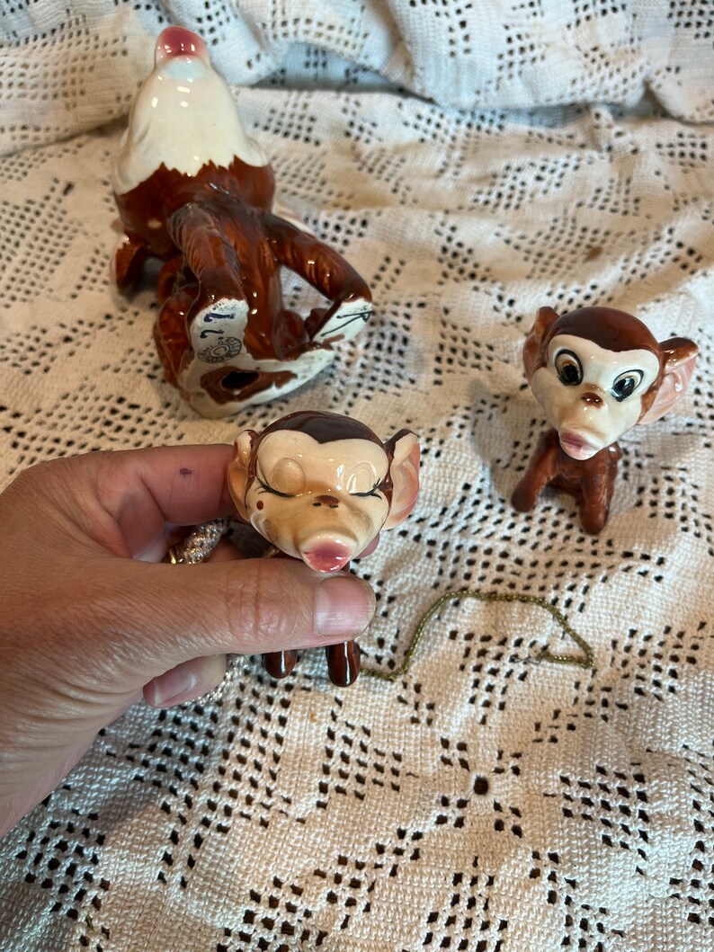 Vintage Kreiss and Company Kissing Monkeys Figurines Etsy