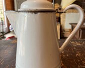 Vintage white enamel coffee pot