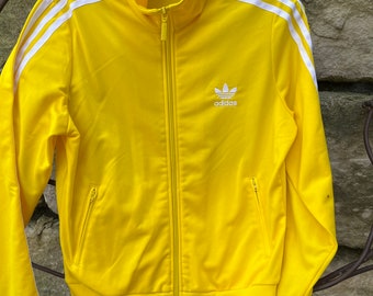 Adidas Yellow Three Stripe Track Jacket 