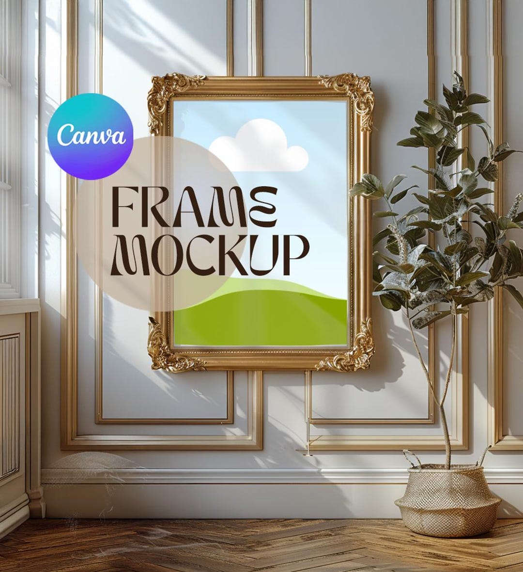 Canva Frame Mockup | Drag and Drop Template | Canva Vintage Frame ...