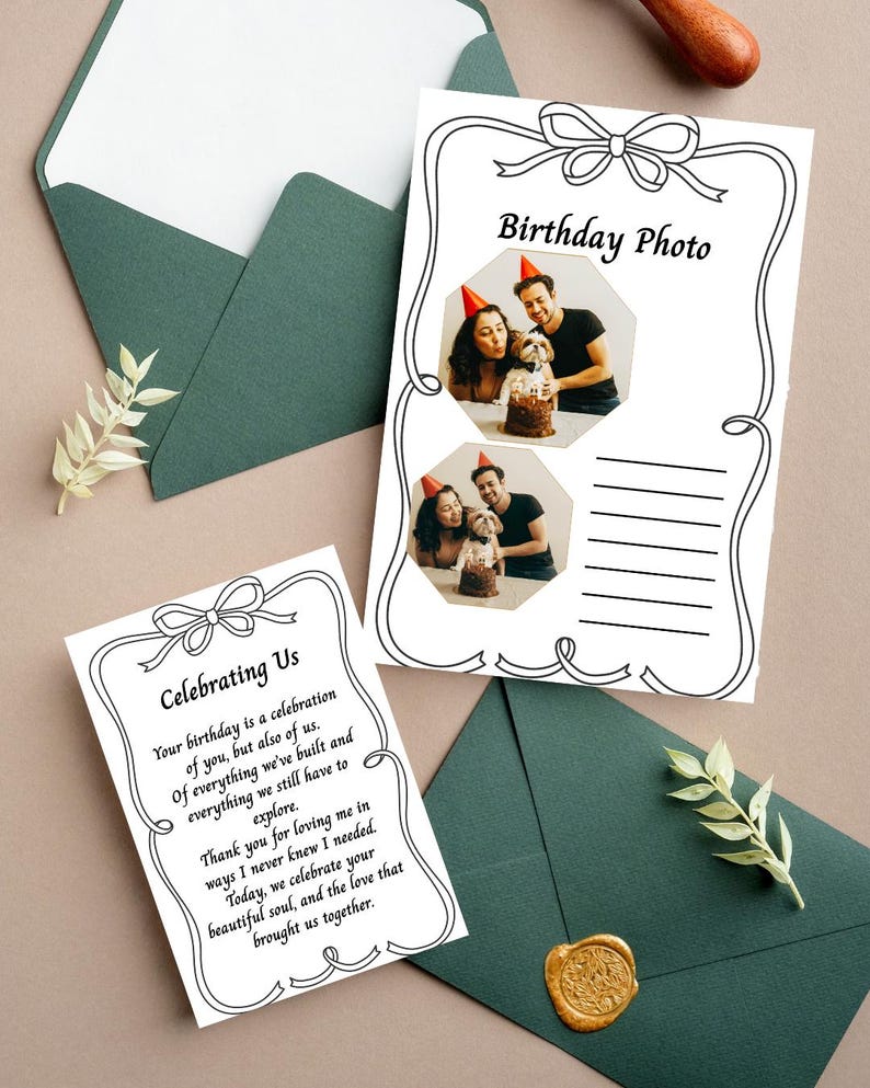 Birthday Letter to Partner Printable Love Keepsake Gift Bundle Canva Template Digital Download image 11