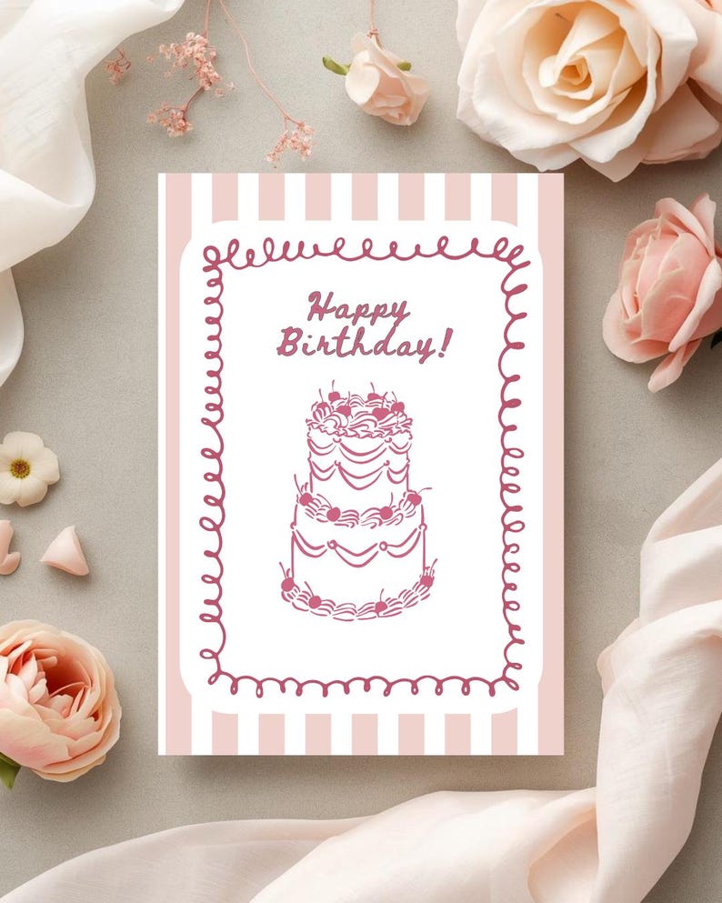 Tarjeta de primer cumpleaños de bebé con juguetes rosas plantilla digital imprimible diseño de hito imagen 11