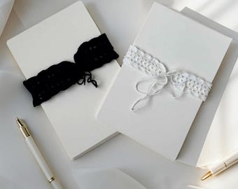 Wrap de crochet hecho a mano para carta de boda, recuerdo de novia, cinta rústica vintage para novia y novio en el día de la boda