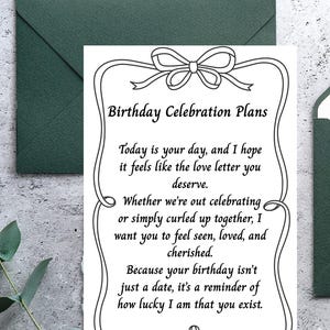 Birthday Letter to Partner Printable Love Keepsake Gift Bundle Canva Template Digital Download image 9