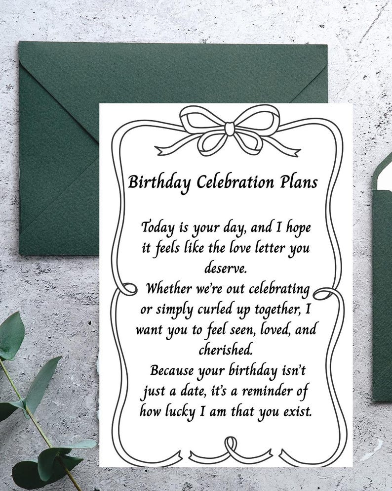 Birthday Letter to Partner Printable Love Keepsake Gift Bundle Canva Template Digital Download image 9