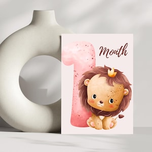 Modèle numérique de cartes d'étape pour bébé Ensemble de cartes mémoire pour la croissance de la première année d'un animal Ensemble d'animaux d'étape pour bébé pour nouveau-nés et tout-petits