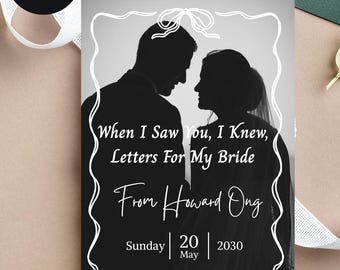 Plantilla de votos matrimoniales romántica Canva Carta de amor Descarga digital