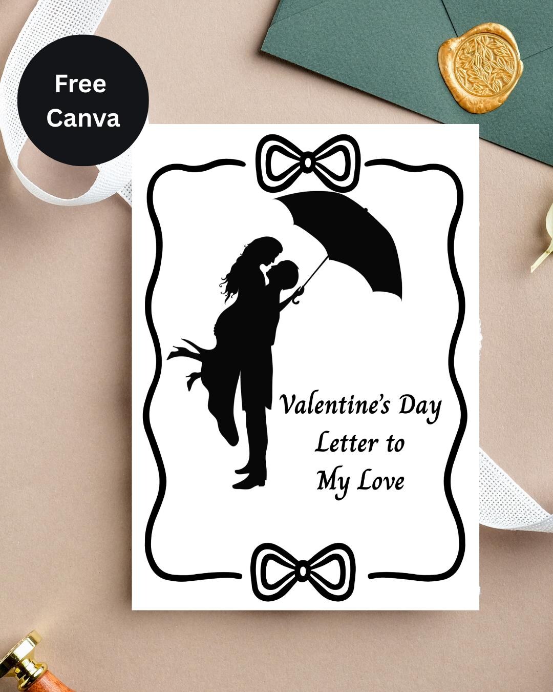 Valentines Day Letter Template Editable Romantic Keepsake Gift Canva