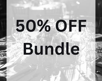 Colección de cartas de boda personalizadas con caligrafía elegante para novia y novio plantilla editable en Canva descarga digital