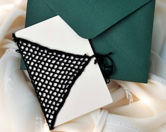 Set de papelería con envoltura de carta en crochet hecho a mano encaje para cartas escritas a mano estilo vintage romántico regalo recuerdo