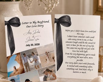 Personalized Love Letter to Boyfriend Printed Keepsake Romantic Anniversary Gift Custom Couple Letter