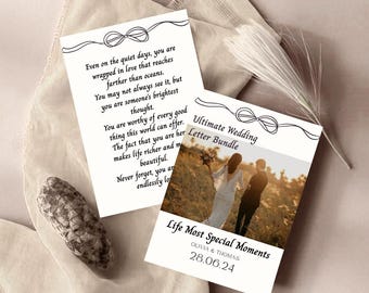 Wedding Letter Bundle Minimalist Wedding Card Editable Template Digital Download