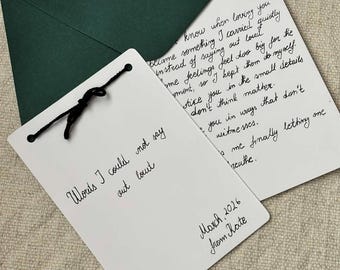 Servicio de carta personal manuscrita idea de regalo romántico nota de amor recuerdo mensaje de cumpleaños caligrafía negra personalizada