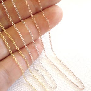 Dainty Simple Chain Necklace...Gold fill, Sterling Silver or Rose gold fill Cable Chain, Delicate chain, Thin chain, Chain for a charm