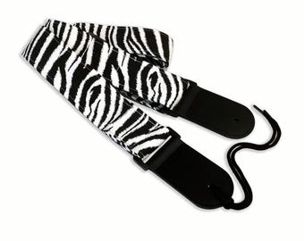 Zebra Print Guitar Strap