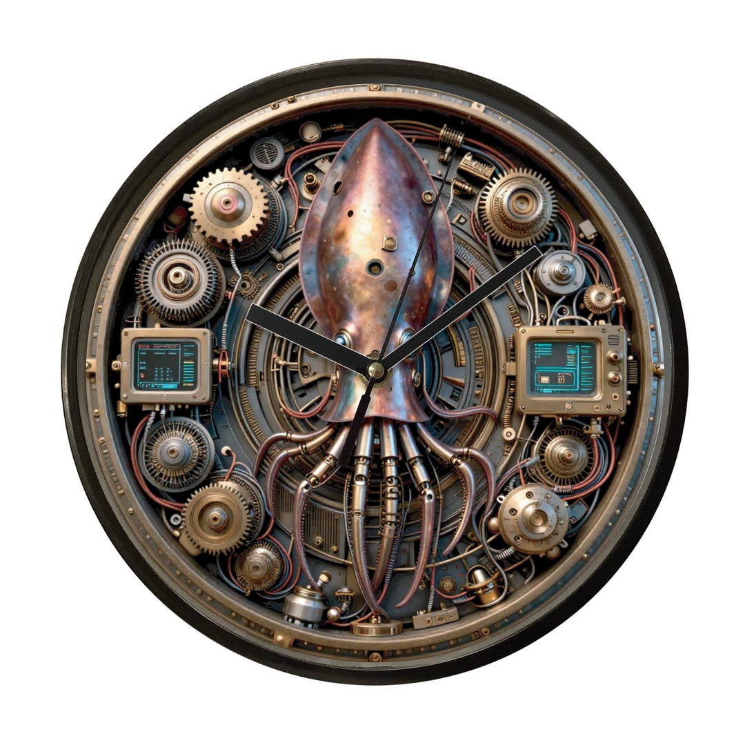 Squid Steampunk Clock - 10" Diameter - Etsy
