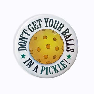 Pickleball Pinback Button - 1.5" or 2.25"