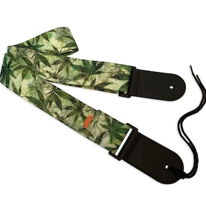 Pot Guitar Strap (Green), Marijuana, Ganja, Spliff, Joint, Doobie