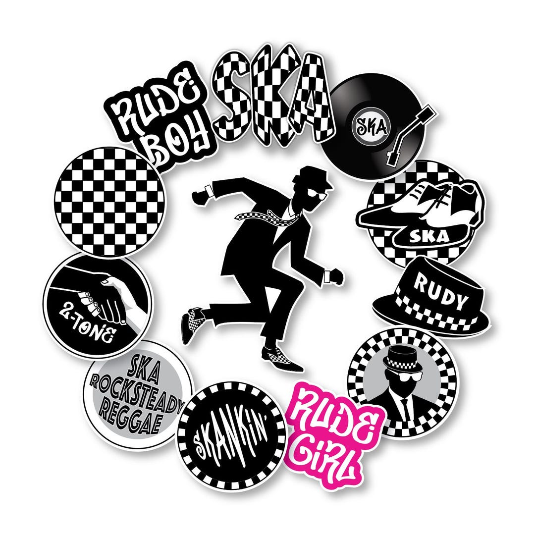 Ska Sticker Set of 12 Skankin' SKA Stickers! Stick 'em Where It Counts Rudy! - Etsy