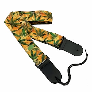 Pot Guitar Strap (Yellow), Marijuana, Ganja, Spliff, Joint, Doobie