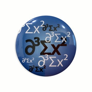 Dr. Who Name Equation Pinback Button - 1.5&quot; or 2.25&quot;