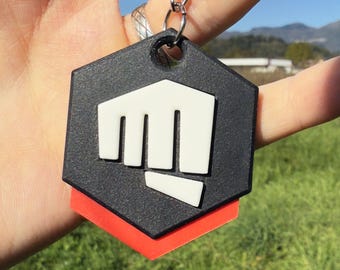 Valorant Riot Gun Buddy Keychain - Fist Bump Gaming Accessory - Handmade Gamer Gift