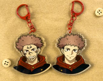 Sukuna Acrylic Keychain Double-Sided with Yuji - Different Design for Personality - Cute Keychain - Perfect Jujutsu Kaisen Merch