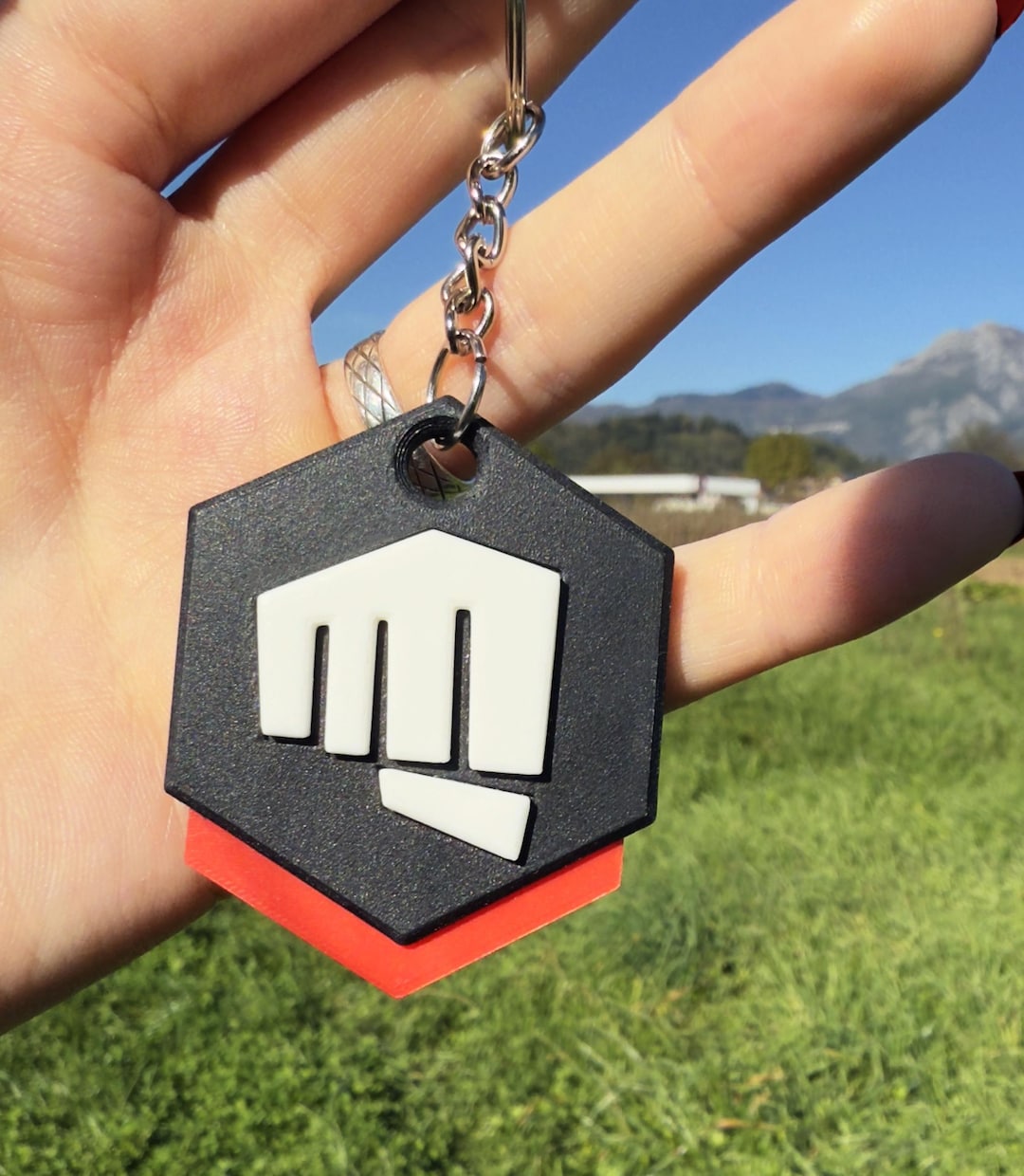 Valorant Riot Gun Buddy Keychain - Fist Bump Gaming Accessory