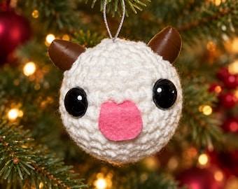 Poro Christmas Ornament League of Legends - Handmade Crochet Amigurumi - Cute Gamer Christmas Tree Decoration - Gamer Gift
