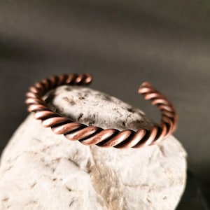 Twisted copper, Tensor Ring , Copper cuff bangle, Arthritis bracelet, 7th anniversary gift, copper bracelet, Rustic viking style