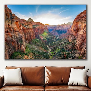 Zion National Park Canvas Print: Utah Canyon Panoramic Wall Art
