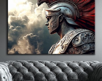 Roman Gladiator Canvas Print: Ancient Rome Warrior Wall Art