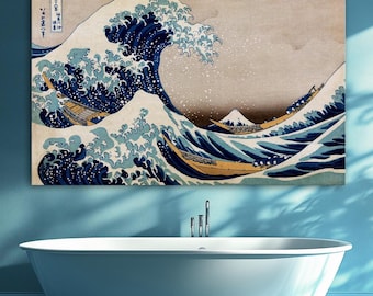 Wave off Kanagawa Canvas Print: Hokusai Ukiyoe Japanese Wall Art
