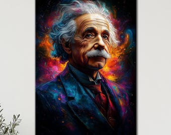 Handmade Albert Einstein Pop Art Canvas Print: Science Lover Gift