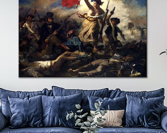 Delacroix Liberty Leading the People Canvas Wall Art: Reproduction Print