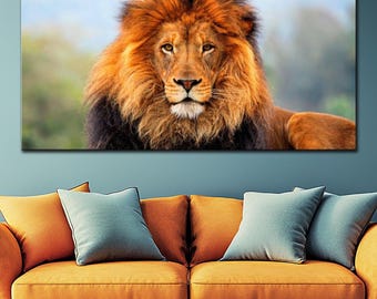 Lion Canvas Wall Art: African Wildlife Portrait, Ready to Hang