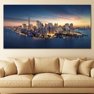 New York city night wall art City night skyline City night canvas Cityscape Huge canvas Modern city wall art City landscape art
