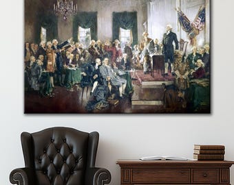 Constitution Signing Canvas Wall Art: Howard Chandler Christie Print