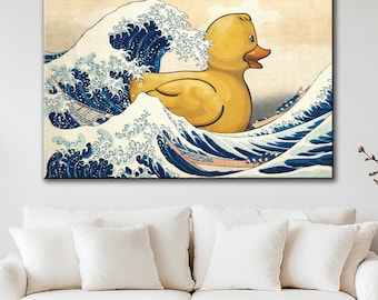 Rubber Duck Wave Canvas Print – Japanese Art