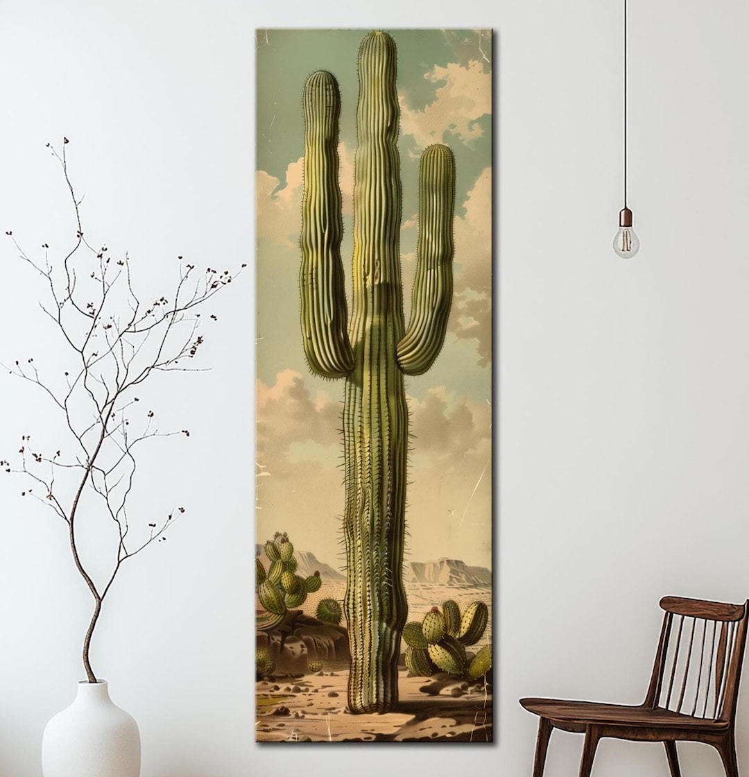 Saguaro Cactus Canvas Print: Southwest Desert Botanical Wall Art - Etsy