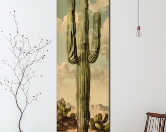 Saguaro Cactus Canvas Print: Southwest Desert Botanical Wall Art