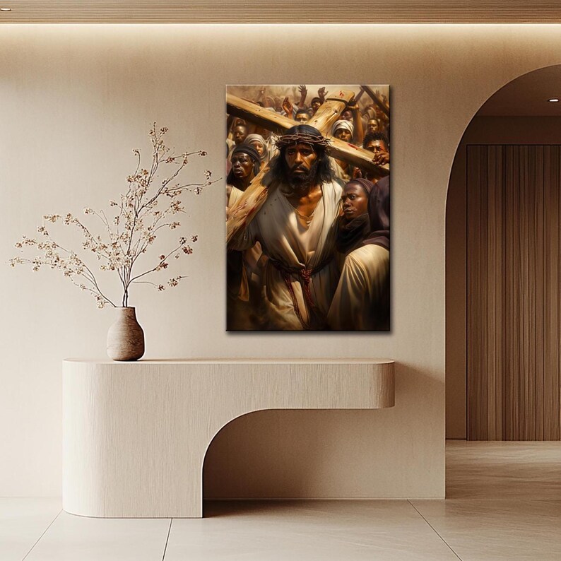 Black Jesus Christ Canvas Print, Religious Christian Wall Art - Etsy
