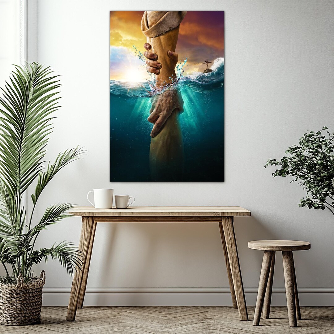 Handmade Jesus Canvas Wall Art: Christian Home Decor - Etsy