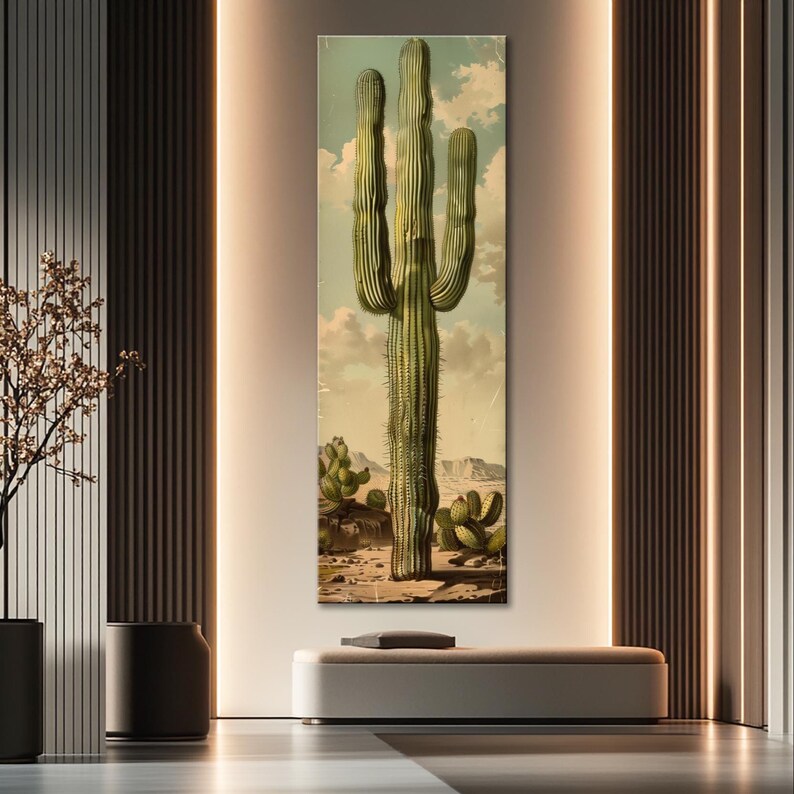 Saguaro Cactus Canvas Print: Southwest Desert Botanical Wall Art - Etsy