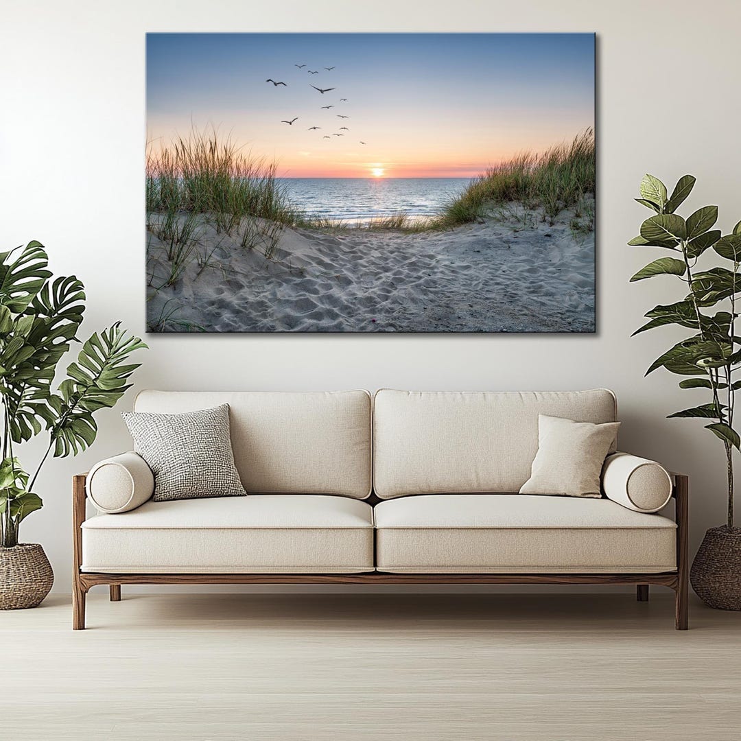 Beach Sunrise Canvas Print: Coastal Nature Wall Art - Etsy