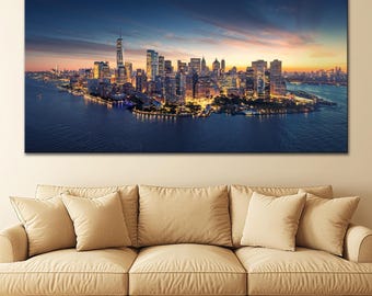 New York City Skyline Canvas Wall Art: Modern Cityscape