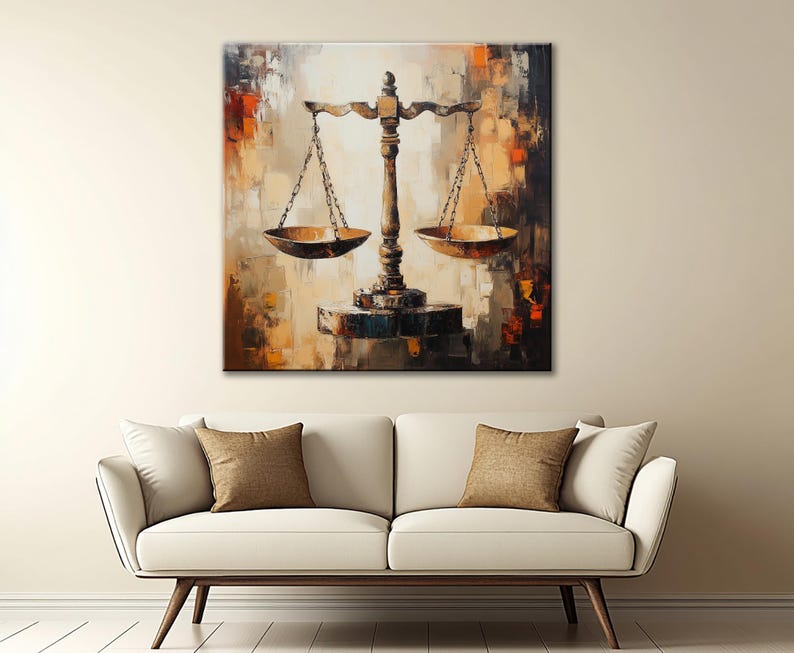 Scales of Justice Canvas Print, Abstract Law Office Decor - Etsy